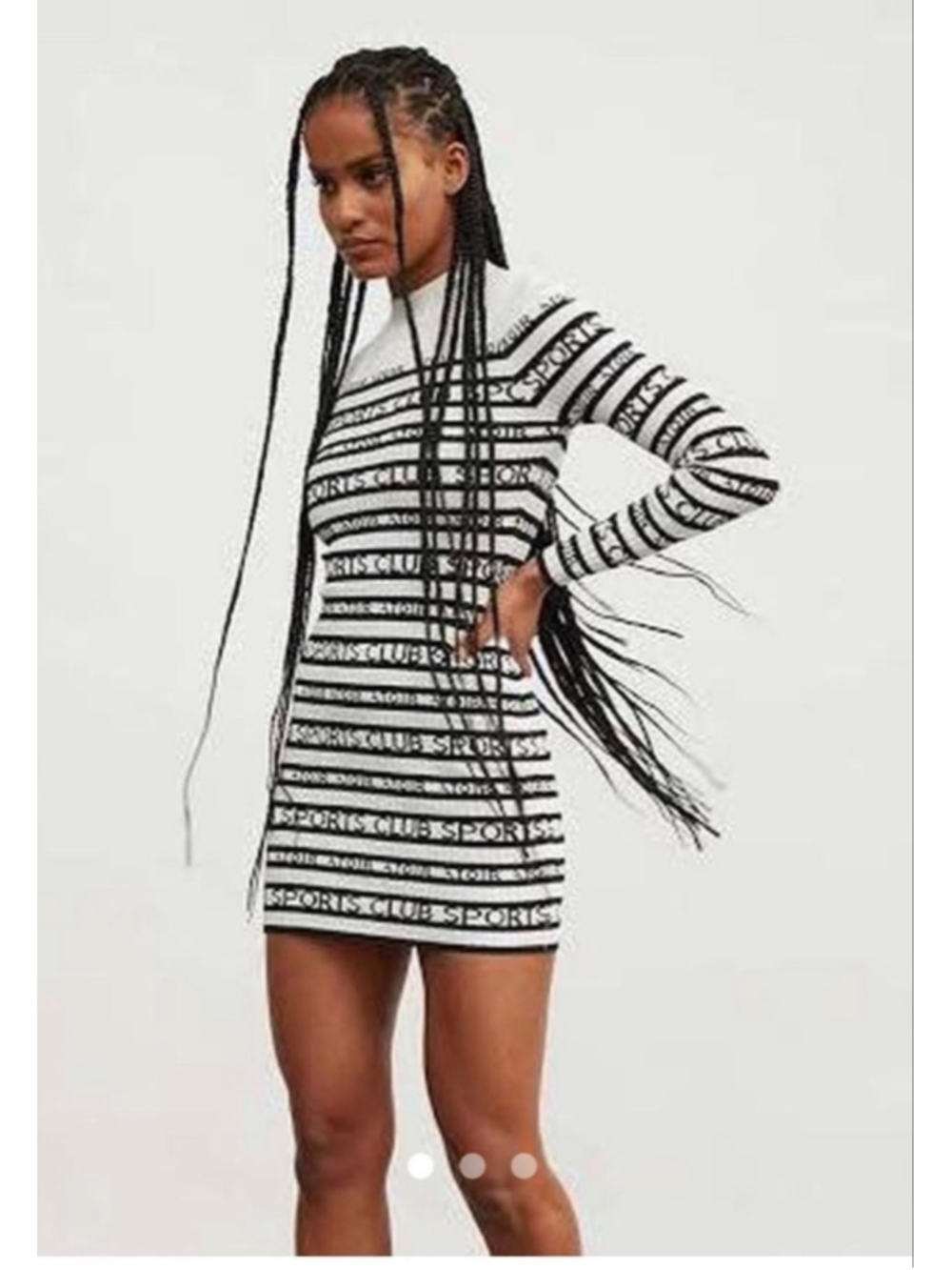Women's ATOIR White & Black Striped Sports Club Mini Dress XS